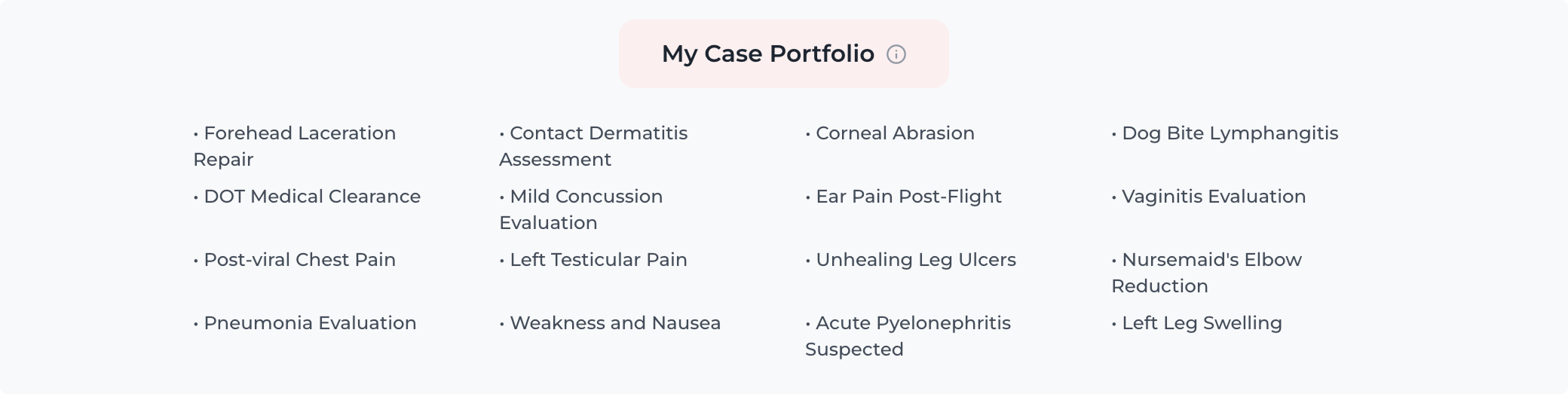 Case Portfolio Interface